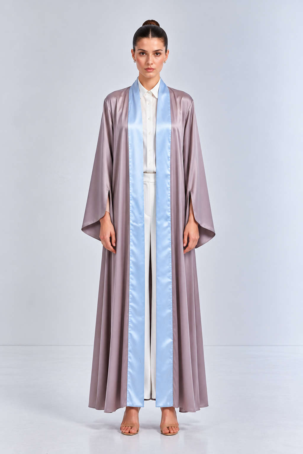 Mauve & Blue Reversible Abaya