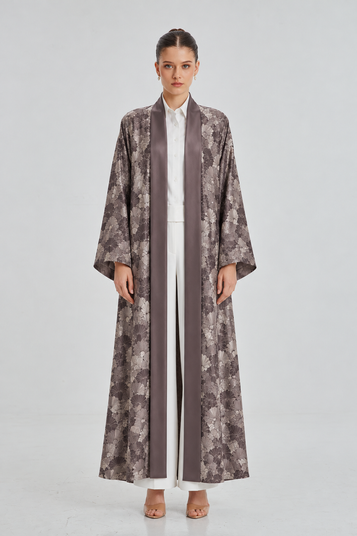 Mauve Floral Reversible Abaya