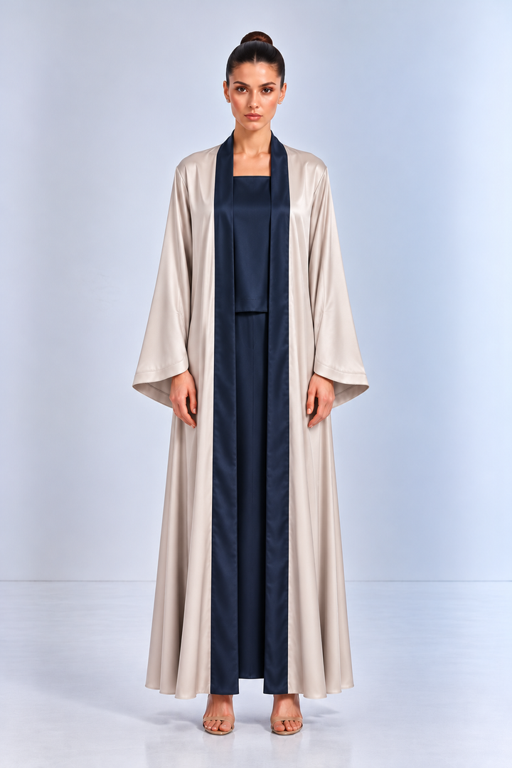 Navy & Ivory Reversible Abaya