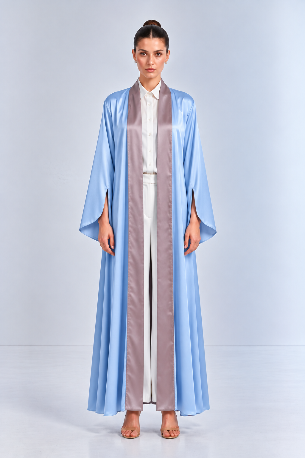 Mauve & Blue Reversible Abaya