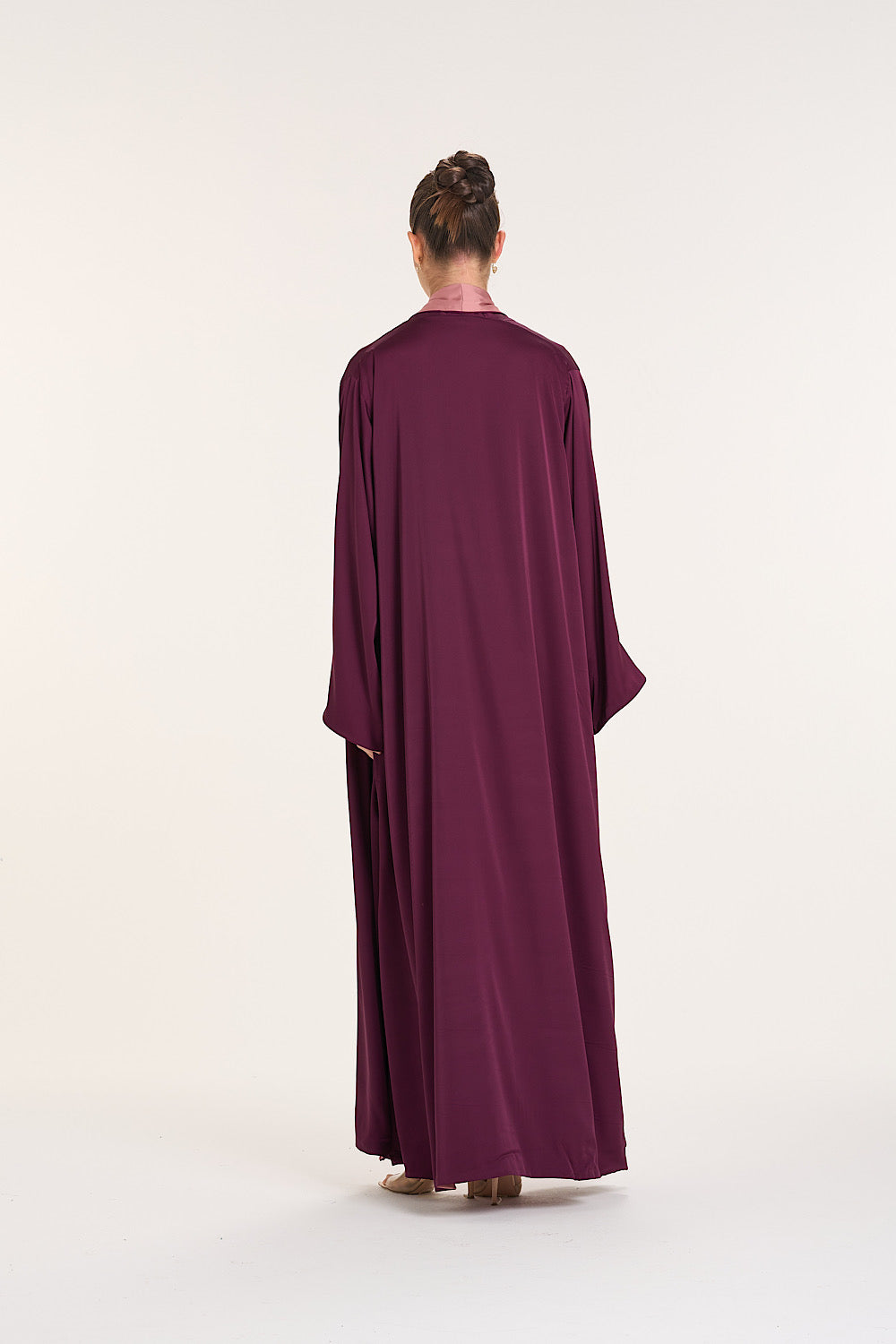 Burgundy & Pink Reversible Abaya